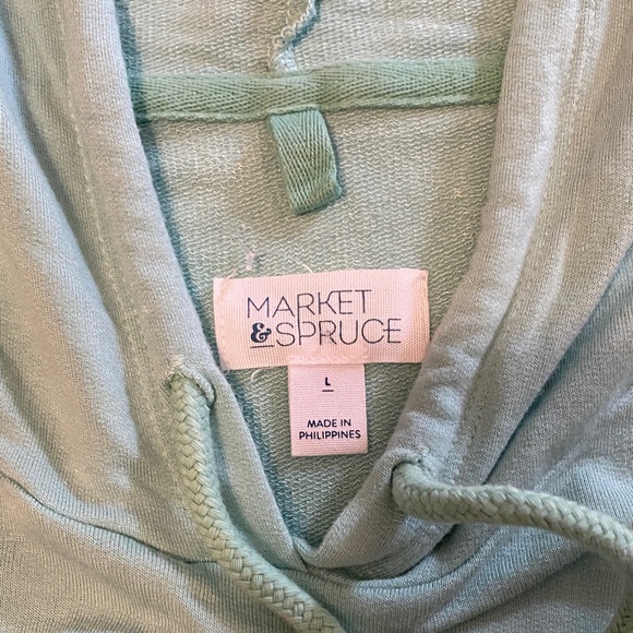 Market & Spruce Women’s Striped Light-Weight Hoodie with Mint and Gray Accents - Picture 5 of 7